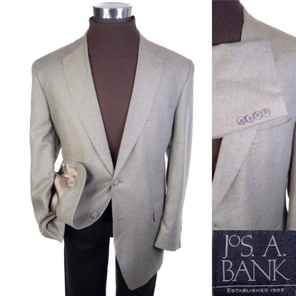 Jos. A. Bank  Silk Sport Coat Blazer 43R SILK Pistachio Textured Casual Jacket - Picture 1 of 14